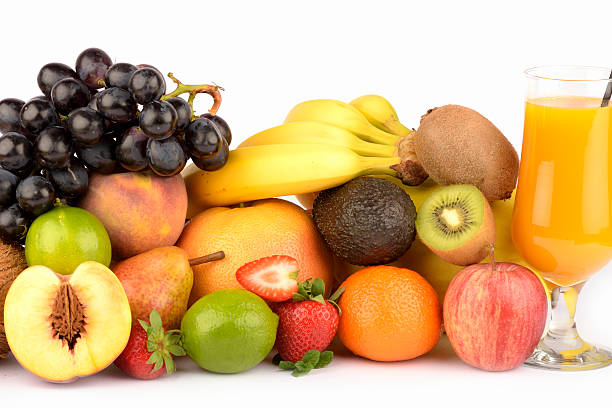 istock Assortment of exotic fruits isolated on white 506884390