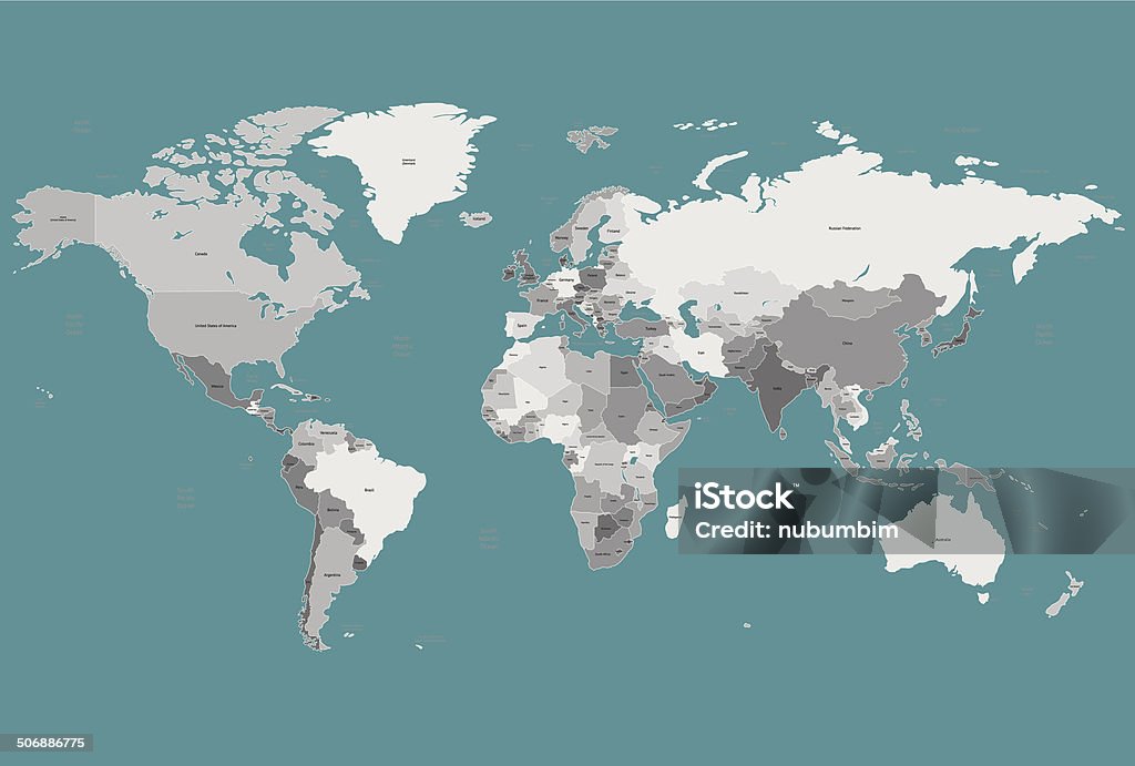 Mapa de mundo azul - arte vectorial de Mapa mundial libre de derechos