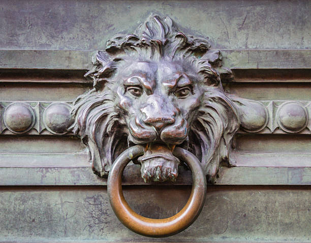 дверной молоток - door knocker door lion luxury стоковые фото и изображения