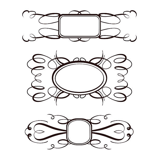 벡터 캘리그래피 프레임 설정 - nostalgia frame obsolete certificate stock illustrations