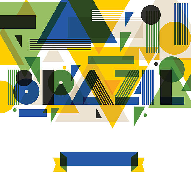 istock Background with Brazil in abstract geometric style. Design for covers 506890644