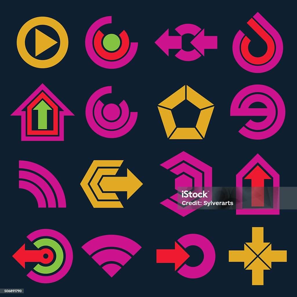 Pictogram Navigation Examples Vector Flat Simple Navigation Pictograms Collection Set Stock ...