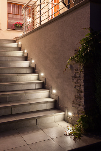 Light and beautiful stairs of the terrace
