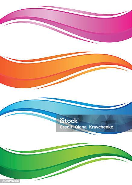 Waves Of Colorful Banners Set Stock Illustration - Download Image Now - Wave - Water, Wave Pattern, Swirl Pattern