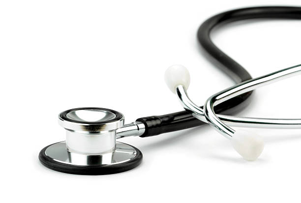 Stethoscope on white background Medical equipment.  Close-up  image. stethoscope stock pictures, royalty-free photos & images
