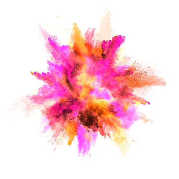 istock Explosion of colored powder on white background 506901070