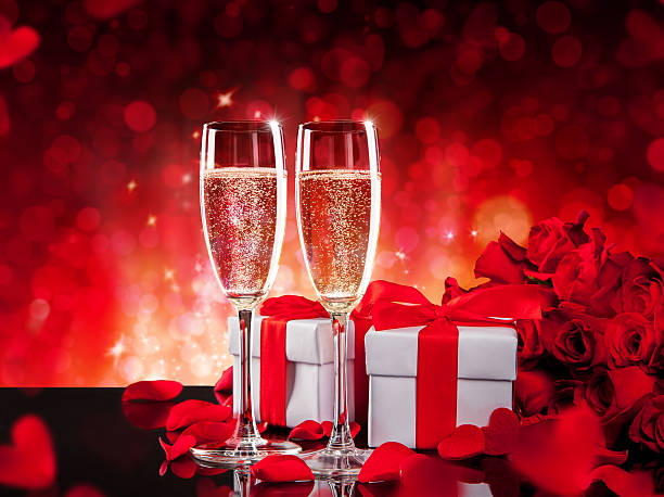 istock Valentines still life with champagne and roses 506901532