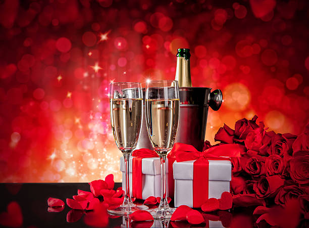 istock Valentines still life with champagne and roses 506901540