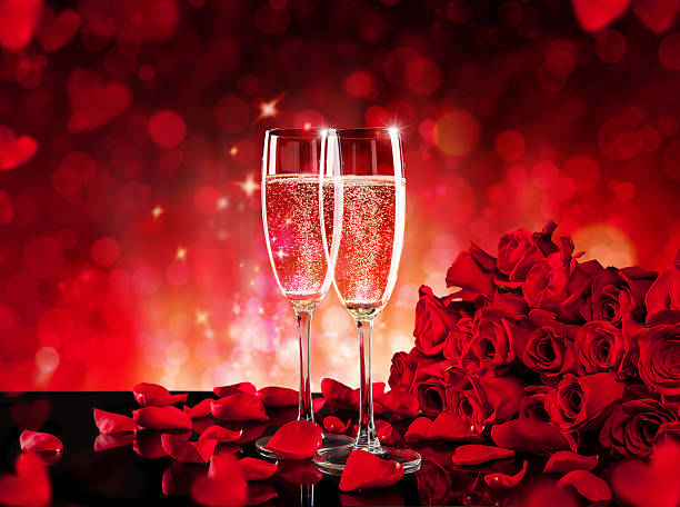 istock Valentines still life with champagne and roses 506901556