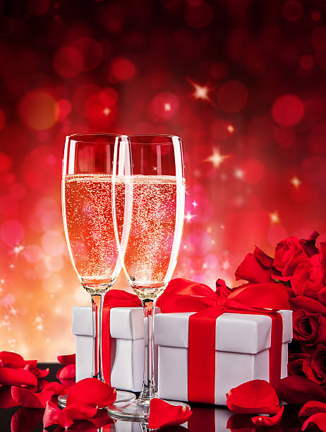 istock Valentines still life with champagne and roses 506901568
