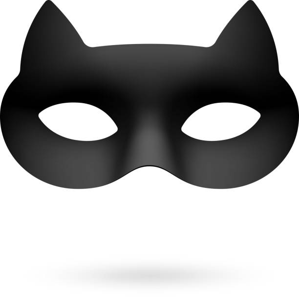 illustrazioni stock, clip art, cartoni animati e icone di tendenza di maschera per ballo in maschera occhio di gatto nero - animals and pets arts and entertainment music