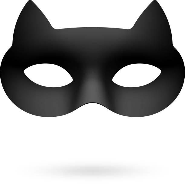 ilustrações de stock, clip art, desenhos animados e ícones de preto gato olhos máscara de baile - opera music mask carnival