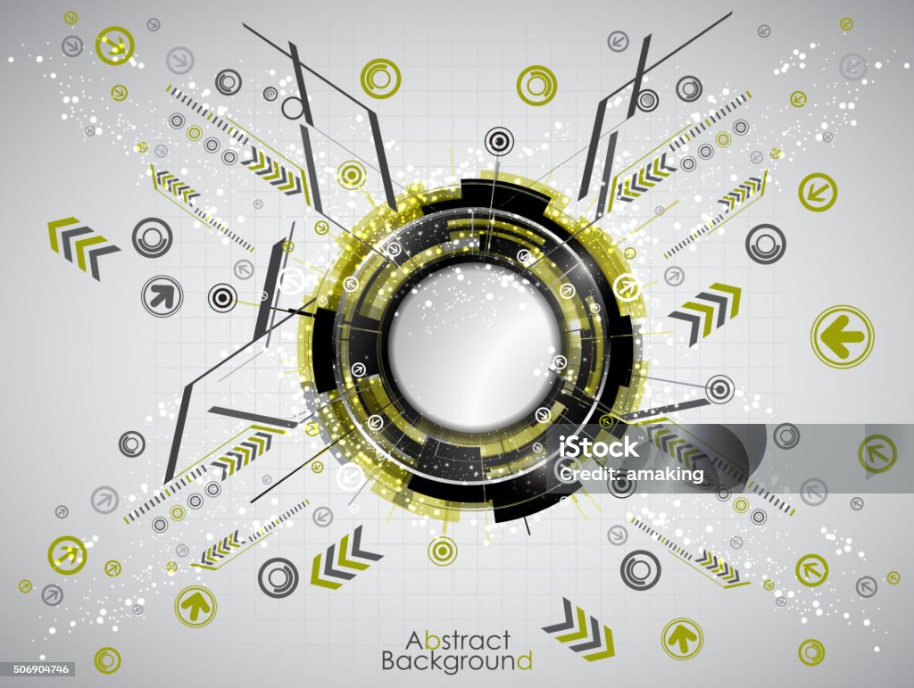 Yellow Tech Vector Abstract Yellow Technology Background With Modern Digital Elements ...