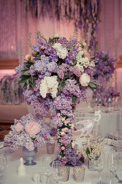 istock Festive table decoration in Lilac colours. 506909465