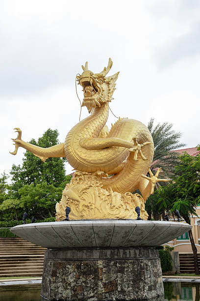 istock Golden dragon statue, Phuket 506909881