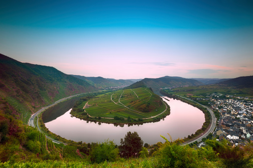 Mosel Bend (Moselschleife) at dawn, Germany