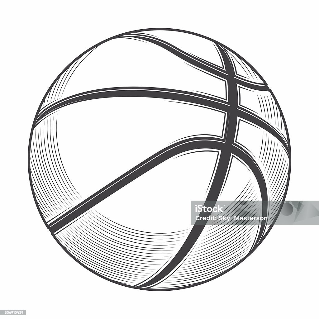 Basketball ball Basketball ball isolated on a white background. Line art. Fitness symbol. Vector illustration Basketball - Ball stock vector