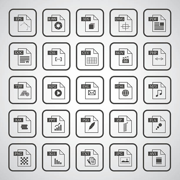 plik typu zestaw ikon - symbol file computer icon document stock illustrations