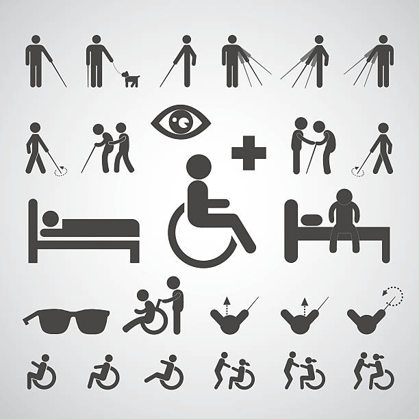 patient blind disabled and old man symbol patient blind disabled and old man symbol for hospital patience stock illustrations