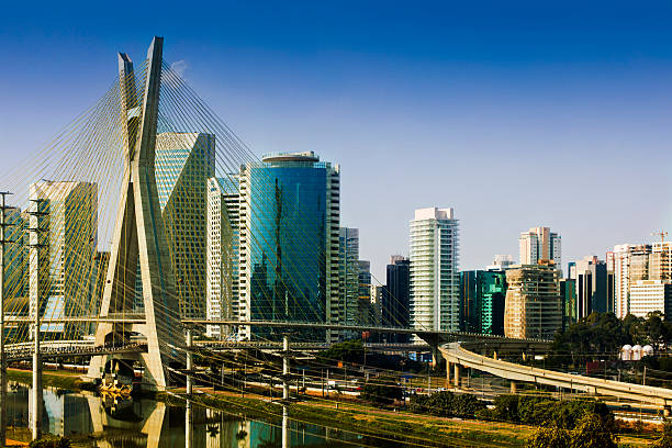 istock Famous cable stayed bridge at Sao Paulo city. 506911451
