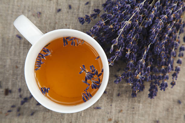 istock Lavender and cup of tea 506912191