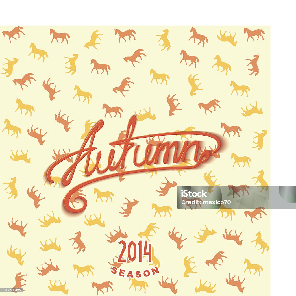 Caligrafía rotulación diseño de otoño - arte vectorial de 2014 libre de derechos