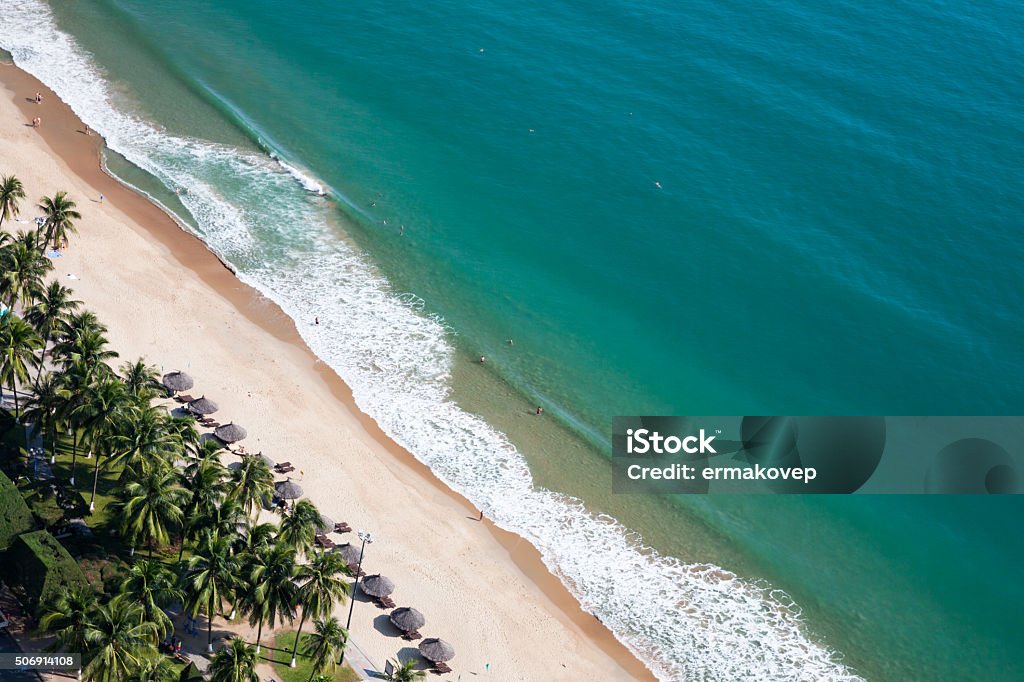 Aerial view of Nha Trang city beach Aerial view of Nha Trang city beach. Nha Trang, Vietnam. Beach Stock Photo