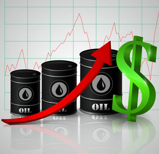 istock Vector illustration of oil barrel with red arrow 506914294