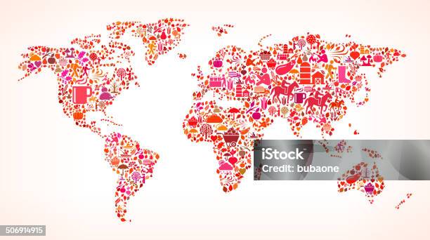 World Map On Autumn Royalty Free Vector Art Pattern Stock Illustration - Download Image Now