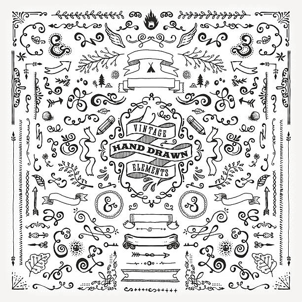 손으로 dawn 디자인 요소 (전체 - curled up decoration ornate design stock illustrations