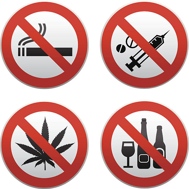 ilustrações de stock, clip art, desenhos animados e ícones de nenhum sinal de kit - narcotic medicine symbol marijuana