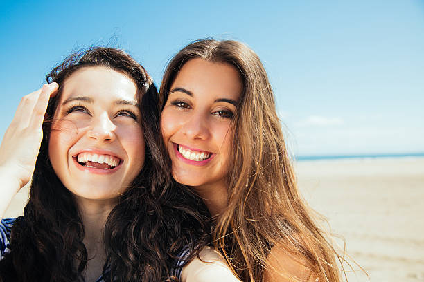 istock Funny selfie girls on the beach 506915384