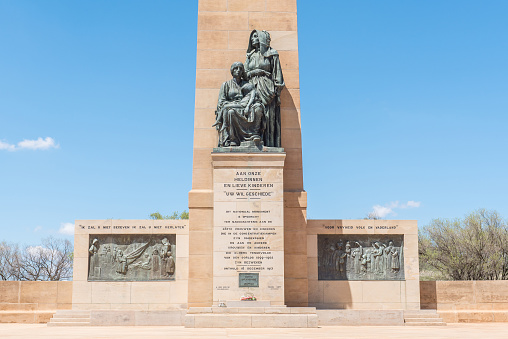 Bloemfontein, South Africa - January 26, 2016: The Womens Memorial for the women and children who died during the Anglo Boer War 1899 to 1902