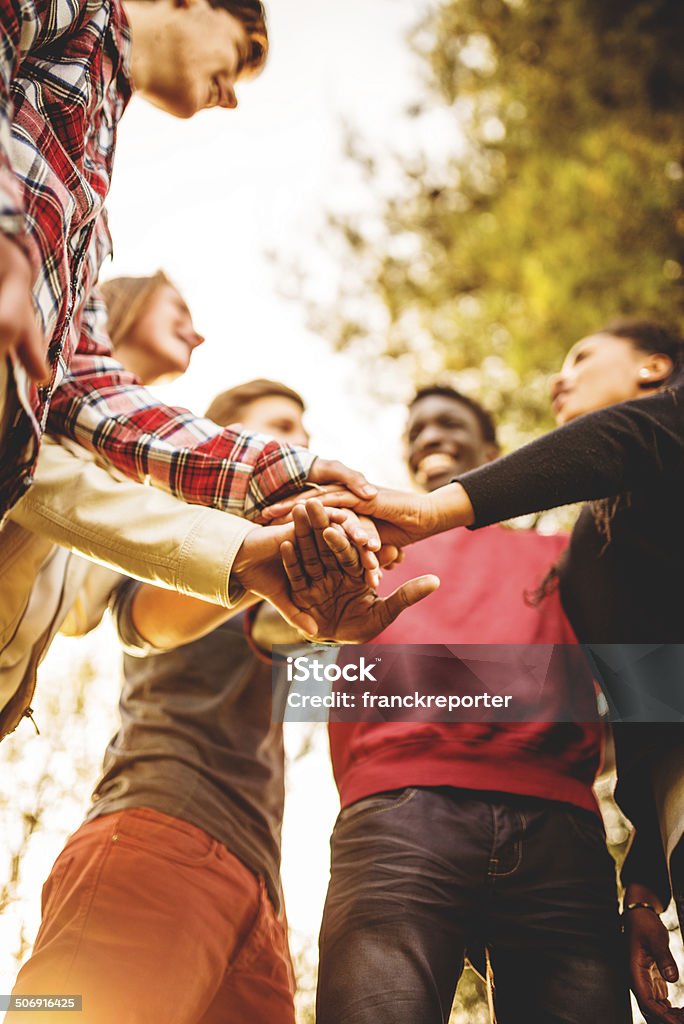 Gruppe von Teenagern, die Freiwilligen Glück - Lizenzfrei Gemeinschaft Stock-Foto
