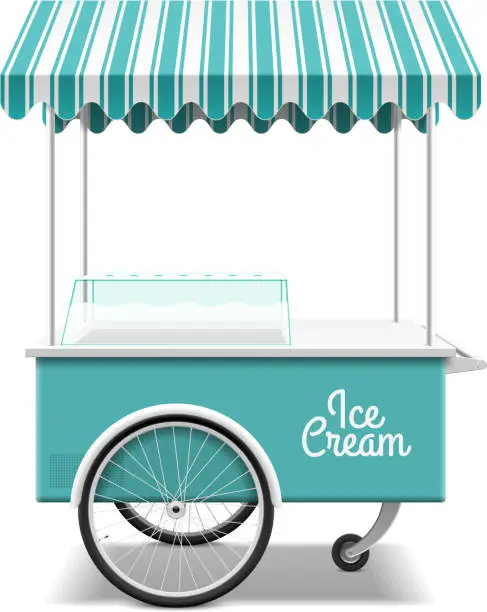 Vector illustration of Ice cream cart