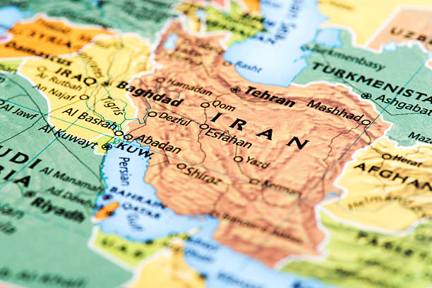 Map of Iran stock photo