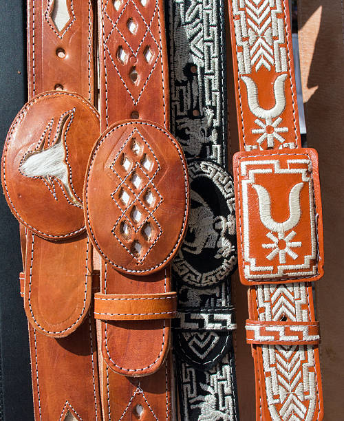 Mexican Leather Belts stock photo