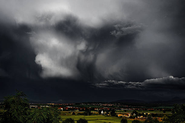 Stormy black sky