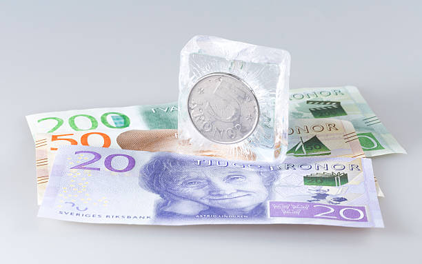 istock Swedish Five Krona Coin in Ice 506920550