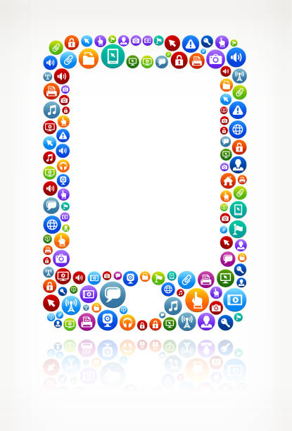 cellphone technologie internet und web-media-symbol-muster - flag waveform computer icon icon set stock-grafiken, -clipart, -cartoons und -symbole