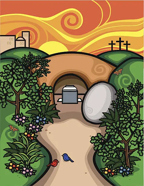 Vector illustration of Empty Tomb