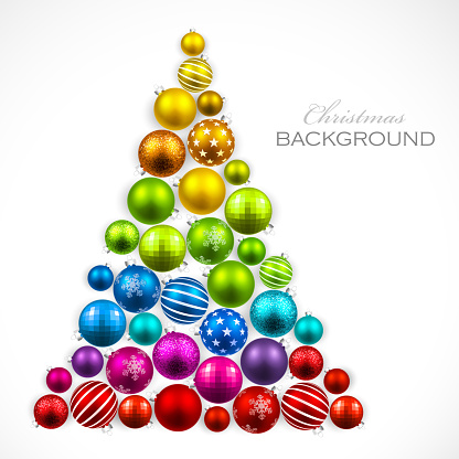 Christmas tree of colored balls. Vector illustration EPS10