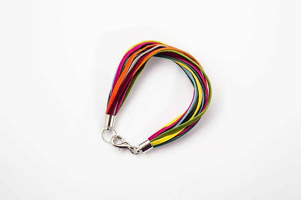 istock Bracelet with leather straps on white background. 506924272