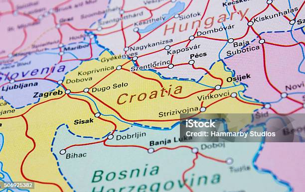 Regional And Highspeed Railroad Tracks Map Of Crotia Stock Photo - Download Image Now