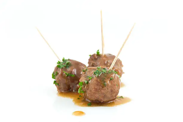 Delicious Swedish meatballs with a hearty brown sauce