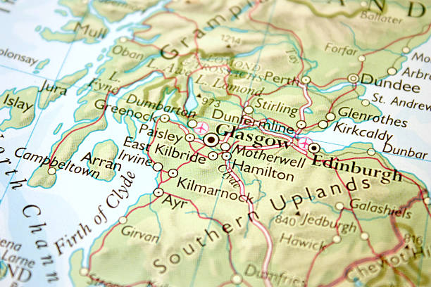 istock Map showing Glasgow and Edinburgh in Scotland 506935319
