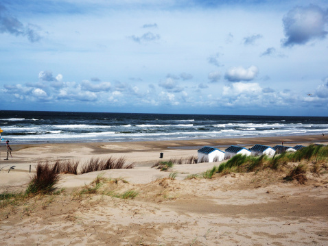 Beach of the village de Koog on Texel. Texel is one of the wadden islands of the Netherlands. The wadden islands are on the list of Unesco heritage and are a populair vacation destination.