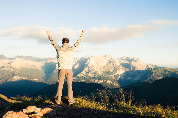 istock Man on the top of the mountains 506936793