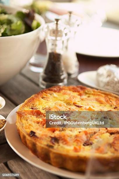 Plate Of Quiche Stock Photo - Download Image Now - Crockery, Domestic Life, Drudgery