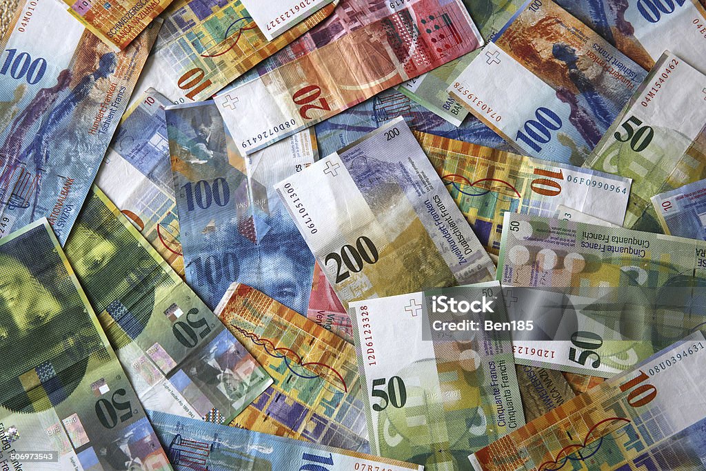Swiss Francs Currency Stock Photo